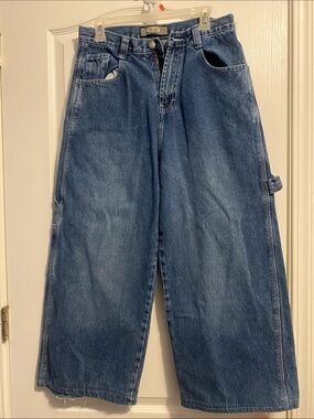 Baggy Loose Fit Carpenter Denim Jeans - Blue
